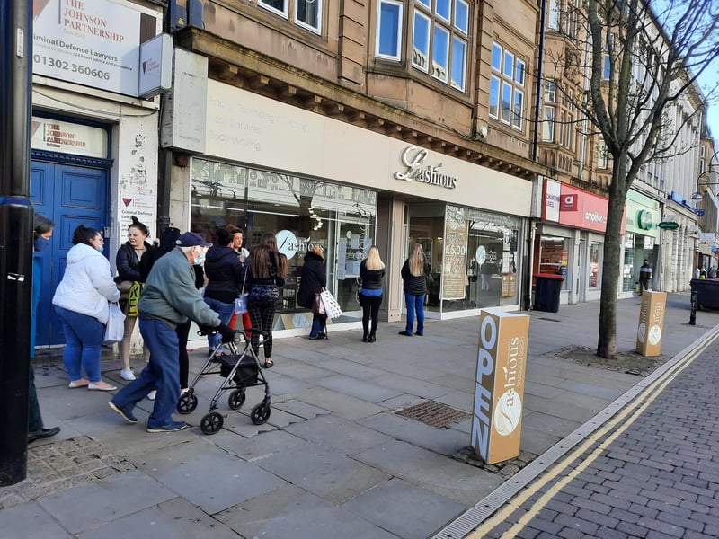 There were queues outside the Lashious beauty salon in St Sepulchre Gate.