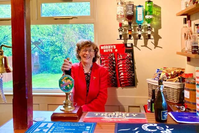 The bar was officially opened by Alzheimer's Society champion Pat Boyes.