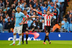 LONDON, ENGLAND - MARCH 02:  Fabio Borini of Sunderland celebrates scoring the opening goal during the Capital One Cup Final between Manchester City and Sunderland at Wembley Stadium on March 2, 2014 in London, England.  (Photo by Michael Regan/Getty Images)