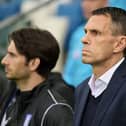 BELFAST, NORTHERN IRELAND - JUNE 02: Gus Poyet, Head Coach of Greece looks on prior to the UEFA Nations League League C Group 2 match between Northern Ireland and Greece at Windsor Park on June 02, 2022 in Belfast, Northern Ireland. (Photo by Charles McQuillan/Getty Images)