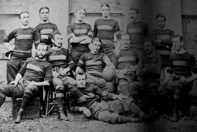 Arthur Campbell Mann is pictured on the back row, second left, in the Sunderland Football Club’s first ever rugby side, aged 17.