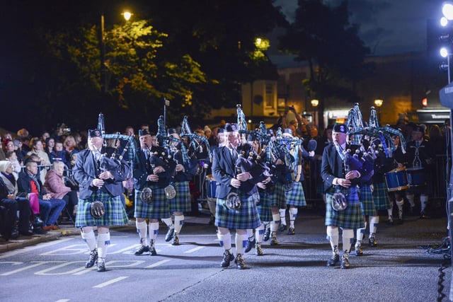The Houghton Pipe Band was among the groups entertaining crowds.