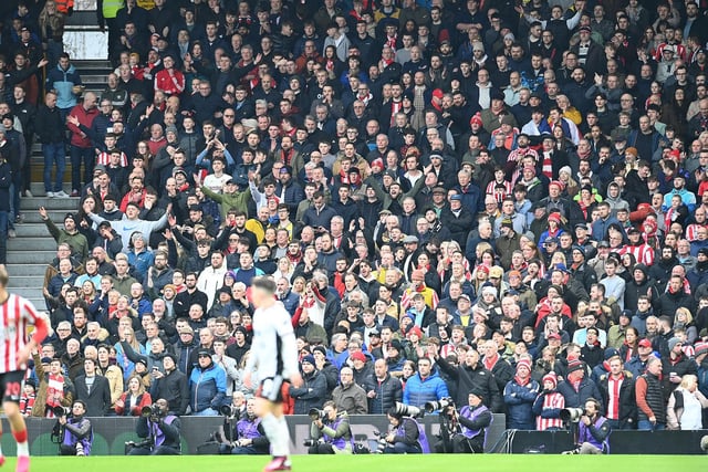 Sunderland fans in action against Fulham at Craven Cottage in the fourth round of the FA Cup. The two clubs will now play a replay at the Stadium of Light after drawing the original tie 1-1.