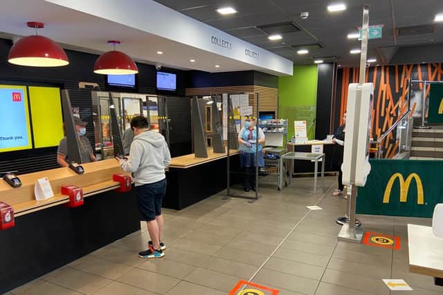 Inside the Sunderland city centre McDonald's as it reopens to customers.