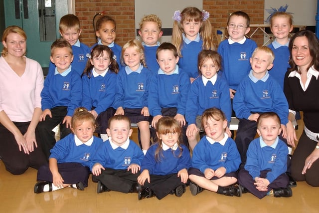 A great line-up at Ryhope Infants School in 2004.