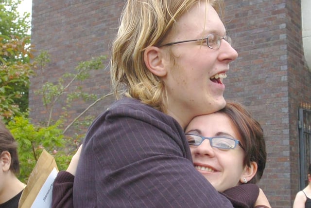 Some of the successful A level students at Byron College, Peterlee, in 2007.