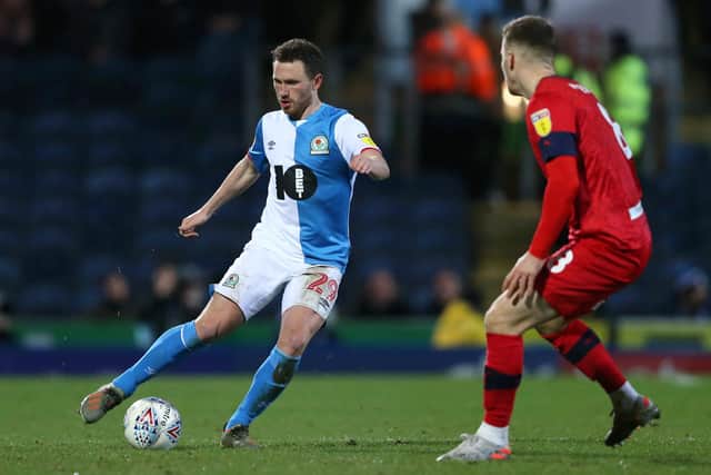 BLACKBURN, ENGLAND - DECEMBER 23: Corry Evans of Blackburn Rovers on the ball during the Sky Bet Championship match between Blackburn Rovers and Wigan Athletic at Ewood Park on December 23, 2019 in Blackburn, England. (Photo by Charlotte Tattersall/Getty Images)