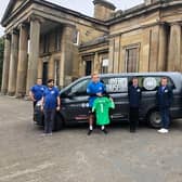 Andy Parkin, David Smith, Paul Woolston, Liam Lister, Angela Mills and David Barkel get set to deliver meals to those in need.
