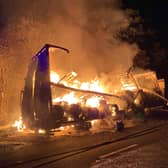 Emergency services were called to the lorry fire in the early hours of this morning.