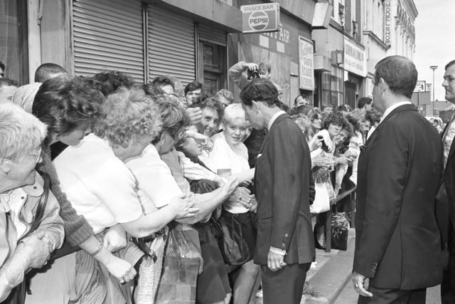 Look at the crowds which turned out to see the Prince at the Enterprise Centre in High Street West in 1988.