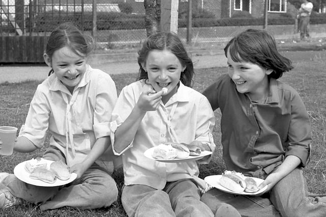 Cream cakes were the order of the day at Thorney Close Youth Club play scheme in 1979.