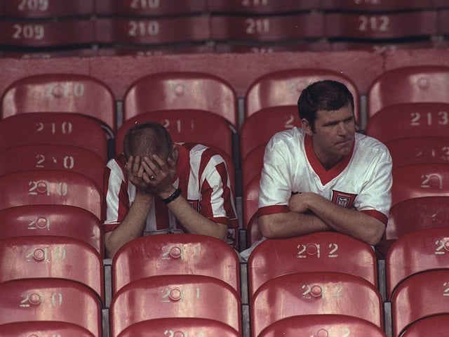 The pain of relegation hits home as Sunderland dropped out of the Premier League in May 1997.