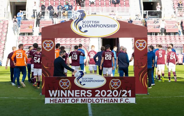Hearts won the 2020/21 Championship title. Picture: SNS