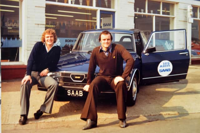 Sunderland AFC captain Jeff Clarke and goalkeeper Barry Siddall pictured at Les Allen Car Sales.