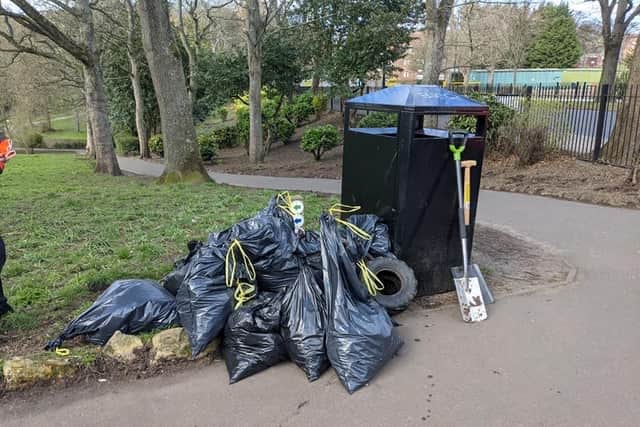 In total, 17 bag of rubbish were collected by volunteers