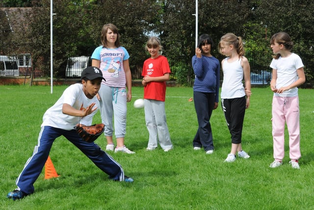 An American Sports Camp at Sunderland High School, Ashbrooke in 2012 and these youngsters were enjoying a baseball tryout.