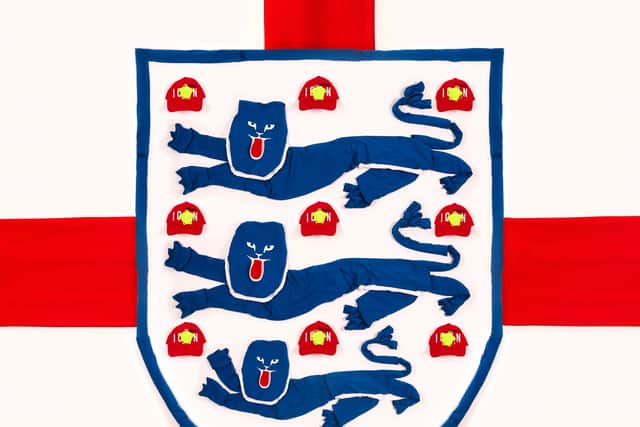 The store recreated the England crest using just clothes