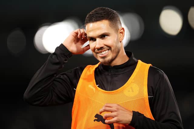 SYDNEY, AUSTRALIA - MAY 24: Jack Rodwell speaks to a team mate during an A-Leagues All Stars training session at Accor Stadium on May 24, 2022 in Sydney, Australia. (Photo by Mark Kolbe/Getty Images)