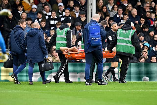 Ross Stewart suffered what appeared to be a serious injury at Craven Cottage