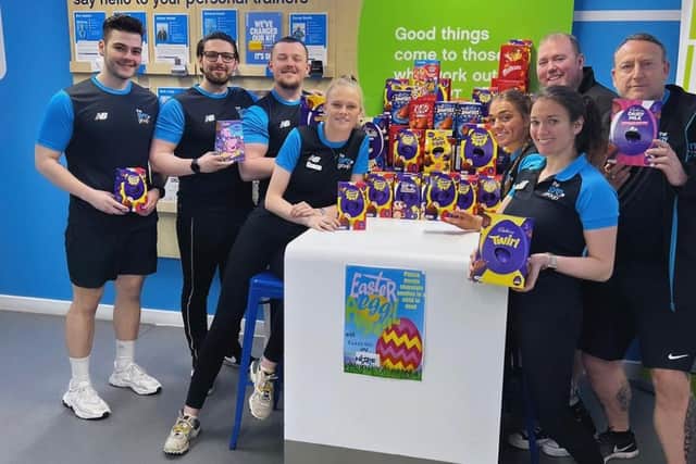 Staff at The Gym, South Shields, with their egg donations