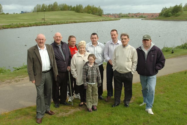 Residents and councillors who were campaigning for a floating island for nesting birds in 2009.