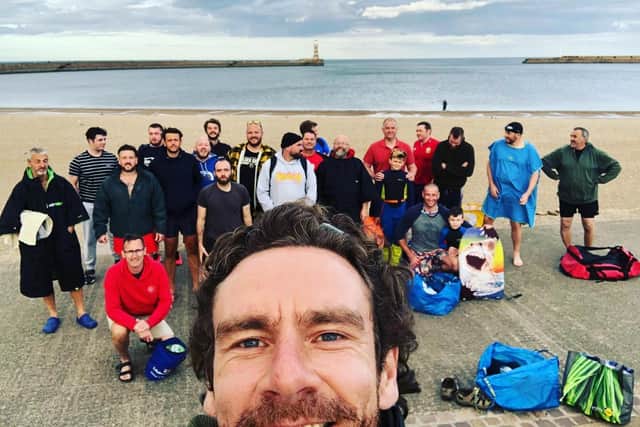 Chris Nicholas, pictured with a previous Iceguys group at Roker, started up a men's session after calls for one of their own after the Wild Sea Women club was started in Seaburn.