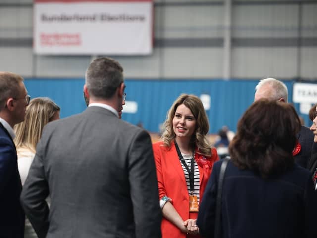 Kim McGuinness at the North East mayoral election count in Sunderland.
