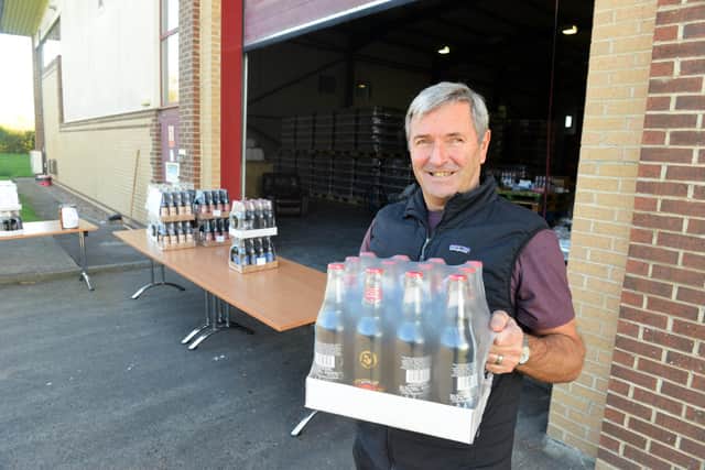 Maxim Brewery boss Mark Anderson at the Sunderland brewery's drive through takeaway tables.