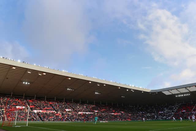 SUNDERLAND, ENGLAND - NOVEMBER 27: General view inside the stadium during the FIFA Women's World Cup 2023 Qualifier group D match between England and Austria at Stadium of Light on November 27, 2021 in Sunderland, England. (Photo by Catherine Ivill/Getty Images)