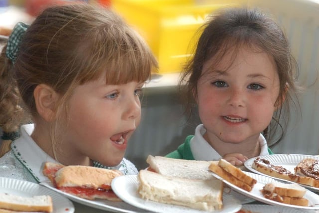 Jessica Blenkinsop admires the food at the Leamside Children's Centre Teddy Bear's Picnic in 2006.