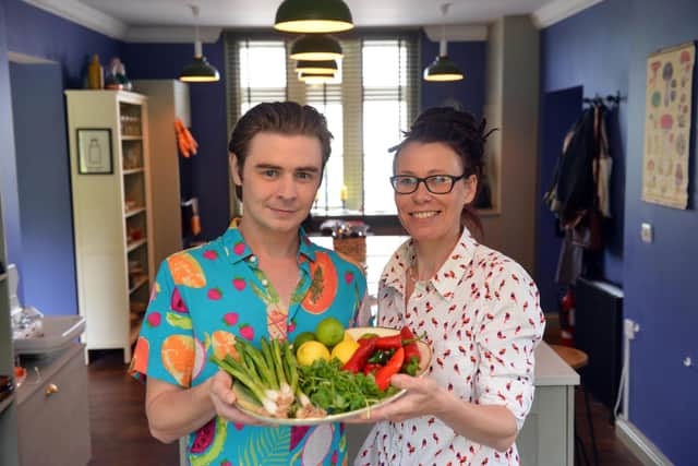 Life Kitchen founder and chef Ryan Riley and assistant centre manager Rachel Smith reopen the kitchen for cookery lessons