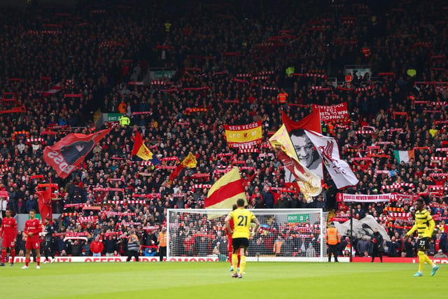 53,104 people watched on as Liverpool secured their 10th successive league win with a 2-0 victory over Watford. A late Fabinho penalty made sure of the three points after Diogo Jota’s first-half opener.