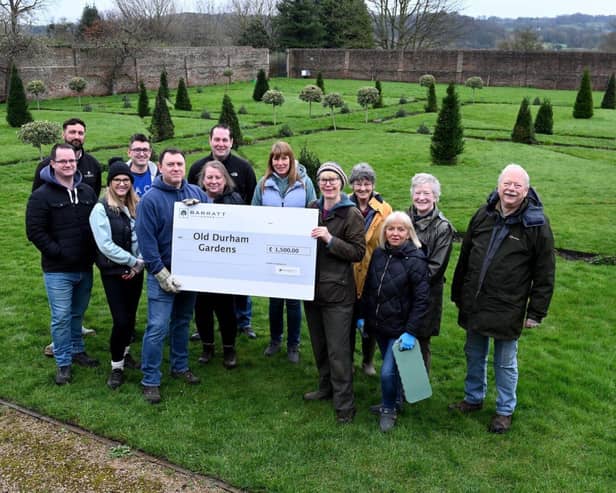 Friends of Old Durham Gardens welcome volunteers and donation from Barratt Homes North East