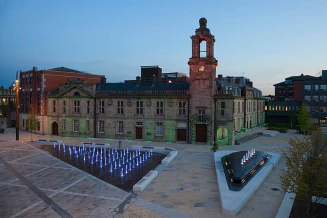 Sunderland's Keel Square fountains.
