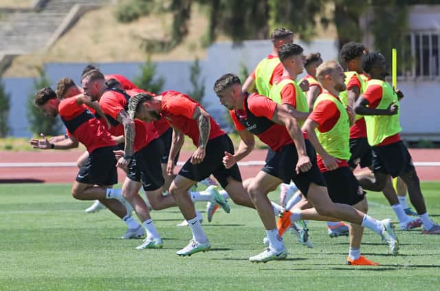 The Sunderland players are working hard in Portugal.  Picture by Ian Horrocks