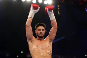 Josh Kelly celebrates victory over Walter Fabian Castillo of Argentina at Manchester Arena on November 10, 2018 in Manchester, England.