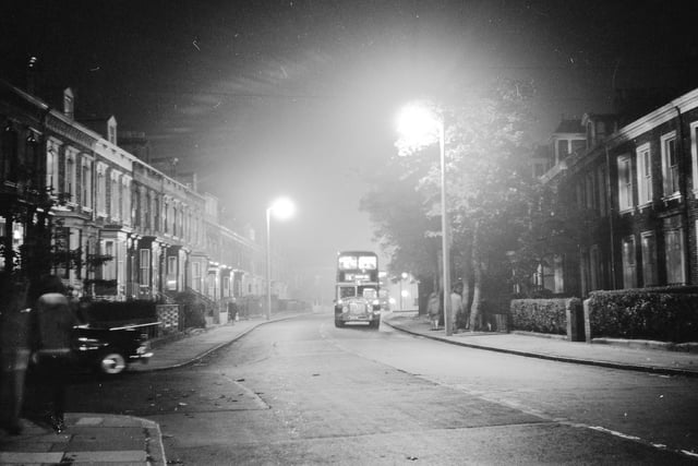 Night time In Stockton Road in May 1963. Photo: Bill Hawkins.