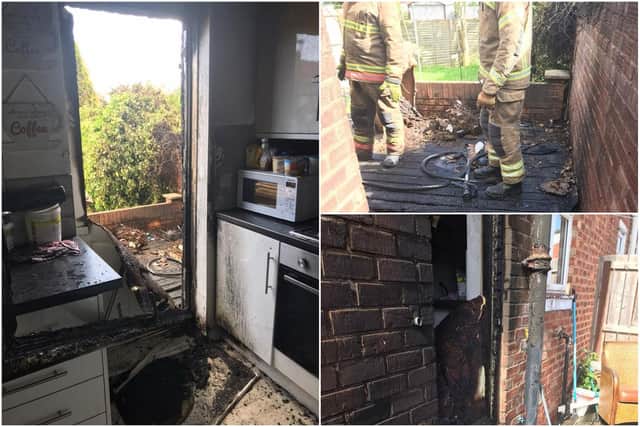 The damage to a Sunderland home following a blaze caused by smoking. Photo by Tyne and Wear Fire and Rescue.