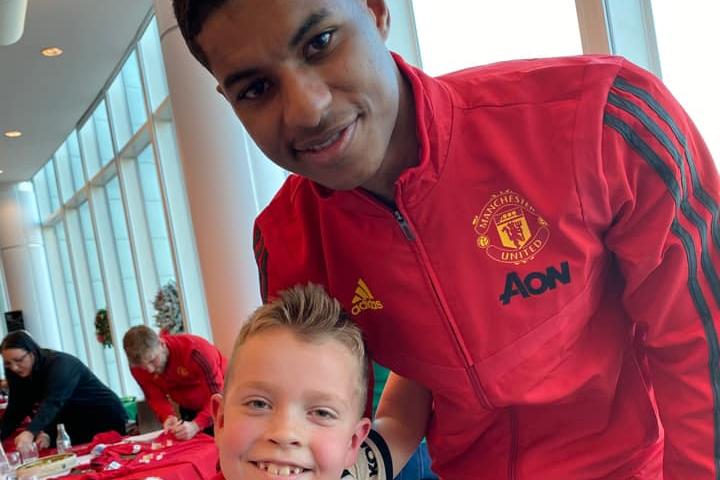 Leanne Jones' son met the man of the moment, activist and Manchester Uniter player, Marcus Rashford.