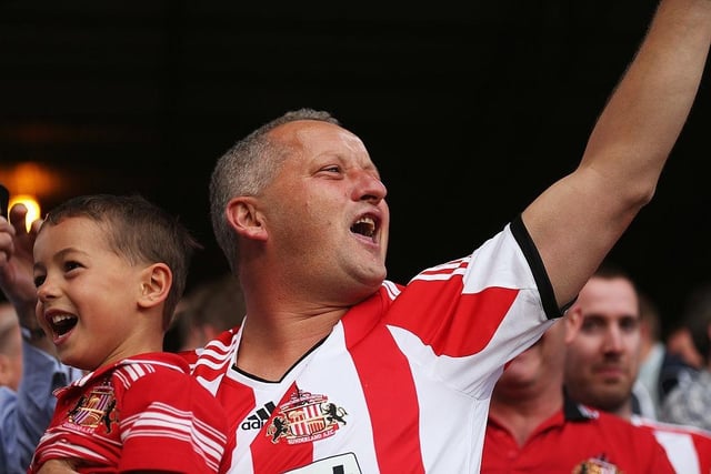 These two Sunderland fans enjoy their trip to Crystal Palace on August 31, 2013.