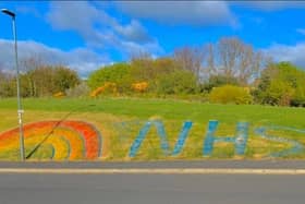 A tribute to the NHS at the entrance to Briardene Way, Easington Colliery.