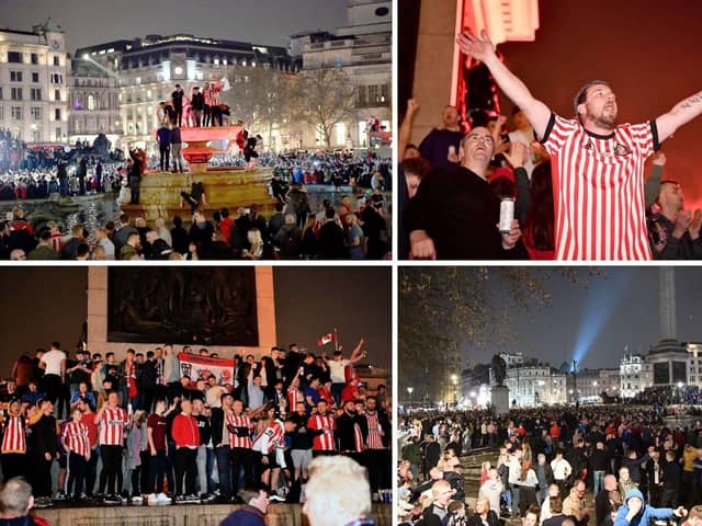 Sunderland fans painting London red and white.