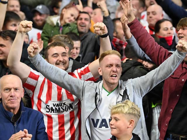 Sunderland fans during the 3-0 win at Hillsborough against Sheffield Wednesday.