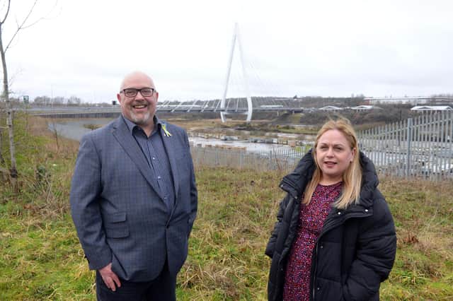 Sunderland City Council Leader Graeme Miller and North East Screen's Alison Gwynn at the site.
