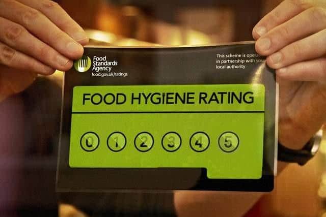 Food hygiene ratings range from zero to five stars