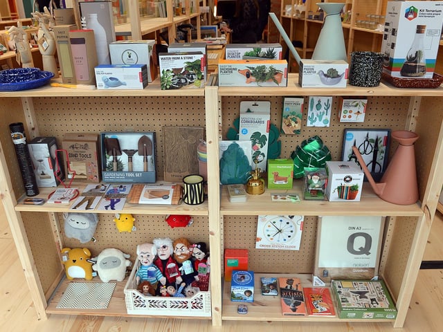 Planters, toys and homewares are stocked.