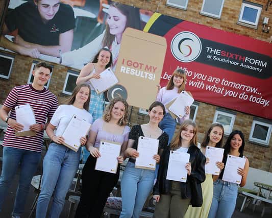 Students at Southmoor Academy have been collecting their A-level results today.