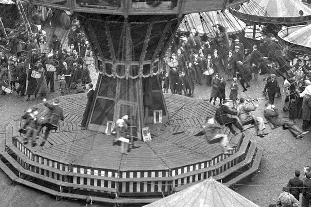A town fair at Garrison Field in 1937, on the spot where Gillbridge Police Station later stood.