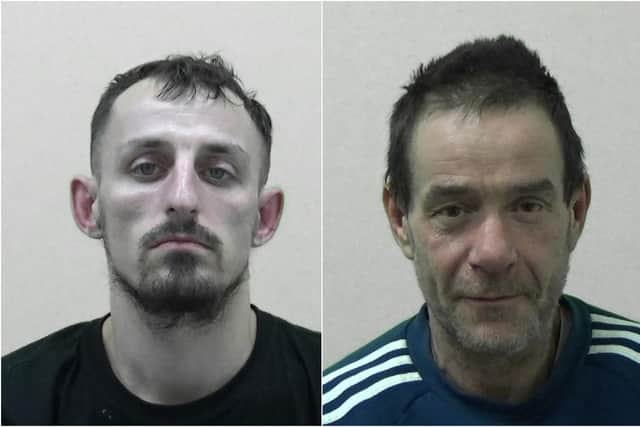 Daniel Fletcher (left) and Shaun Ellwood broke into a Mercedes Benz garage on Wessington Way twice in one week. Photo: Northumbria Police