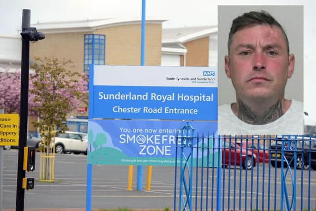 Terrence Henderson, 40, was spared jail after he assaulted medics at Sunderland Royal Hospital.